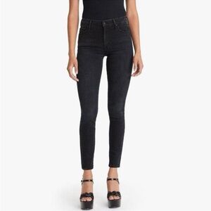 Mother High Waisted Looker Fray Blackbird Denim Jeans Size 27